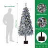 Artificial Christmas Tree with 200 Lights and 458 Tips, for Christmas Home Party Decoration, Includes Stand, Green & White - 2 of 4