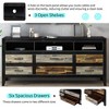 64"W Retro TV Stand TV Console Entertainment Center Media Console TV Cabinet with 6 Drawers and 3 Shelves for TVs Up to 65", Brown/Black-ModernLuxe - 4 of 4