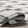 Nuloom Kellina Plaid High/Low Tassel Indoor Area Rug 4' x 6' in Gray - 4 of 4