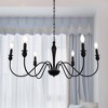 YANSUN 6-Light Black Farmhouse Chandelier, Rustic Industrial Pendant Light for Kitchen Island, Dining Room and Bedroom - 4 of 4