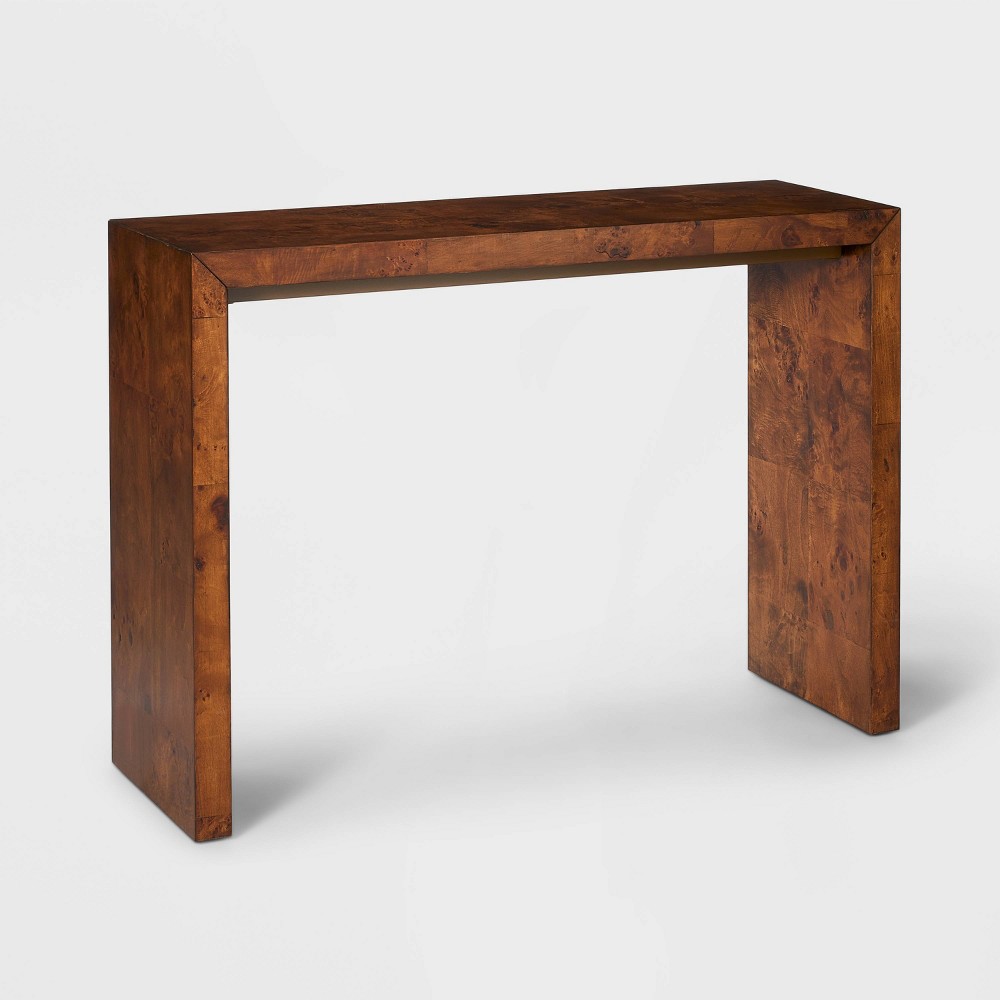 Photos - Coffee Table Ogden Burled Wood Console Table Dark Brown (KD) - Threshold™ designed with