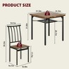Round Dining Table Set for 2, Circle Kitchen Table and Chairs, Modern Dining Room Table Set with 2 Chairs - 2 of 4