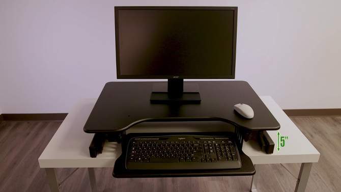 Ergonomic Height Adjustable Sit to Stand Desk Computer Riser - Rocelco, 2 of 10, play video