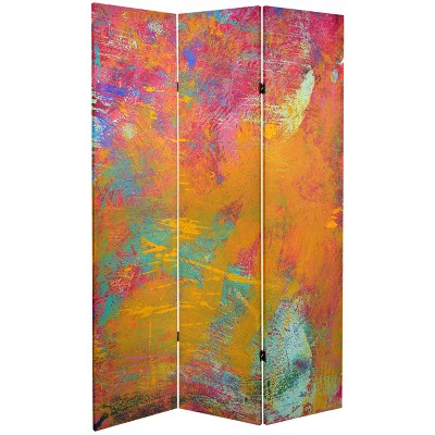 Oriental Furniture 6' Tall Double Sided Color Wheel Canvas Room Divider