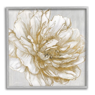 Stupell Industries Modern Glam White Flower Petals Framed Giclee Art
