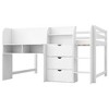 JUJABU Full Size Low Loft Bed with Desk, Cabinets, Bookshelves & Graffiti Whiteboard - 2 of 4