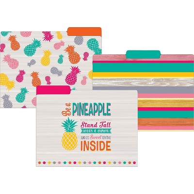 Teacher Created Resources Tropical Punch File Folders 3-Tab 11.75" x 9.5" Assorted Colors TCR8538-2