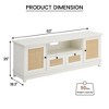 Rattan Tv Stand for Tvs up to 70'', Modern Media Console Table with 2 Cabinets and 2 Drawers, Shelves Adjustable Entertainment Center with Open - 4 of 4