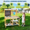 Kids Mud Kitchen Outdoor - Wooden Play Set w/ Planter Box, Sink, Faucet, Chalkboard & Storage | Montessori Toy for Toddlers - 2 of 4