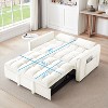 CAVINAS 55.1"Convertible Sofa Bed,Modern Velvet Double Futon Couch with Adjustable Back,Storage Bag and Pillow,Modern Sofa for Living Room - 3 of 4