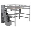 NicBex Full Size Loft Bed with Desk Pine Bed Frame with Shelves, Storage Stairs and Full Length Guardrail, No Box Spring Required - 3 of 4