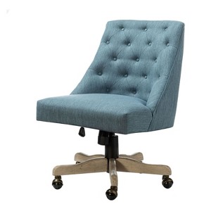 Estelle Velvet Task Chair Upholster Office Chair Swivel Home Desk Chair | Karat Home - 1 of 4