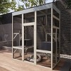 LAOTIES 62" Wooden Outdoor Catio,Large Waterproof Cat Enclosure with Multi-Level Platforms And Rust-Proof Wire Mesh - 3 of 4