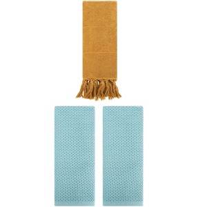 REGALWOVEN 3 Packs Cotton Soft Absorbent Tassels and Waffle Hand Towel - 1 of 4