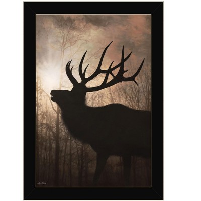 HomeRoots Elk Sunrise Black Framed Print Wall Art