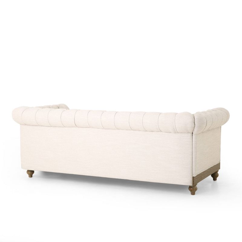 Castalia Chesterfield Tufted Fabric 3 Seater Sofa with Nailhead Trim - Christopher Knight Home, 5 of 12
