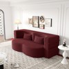 KTMBDW Convertible Folding Sofa Bed Sleeper Couch, Teddy Fabric Foam-Filled Upholstered Loveseat w/2 Pillows for Living Room - 2 of 4