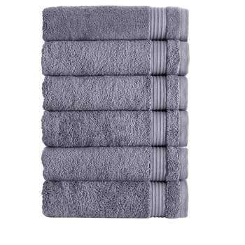 Classic Turkish Towels Amadeus 6 Piece Hand Towel Set - 16x27, Gray