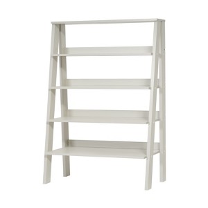 SEVOBAL Utility Storage Shelves 5 Tier Shelf Ladder Bookshelf Sturdy Wood Frame Grey for Living Room Bookroom Office, Gray, 13"*24"*55" - 1 of 4