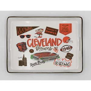 NFL Cleveland Browns Loco Fan Large Serving Tray with Handle - 1 of 1