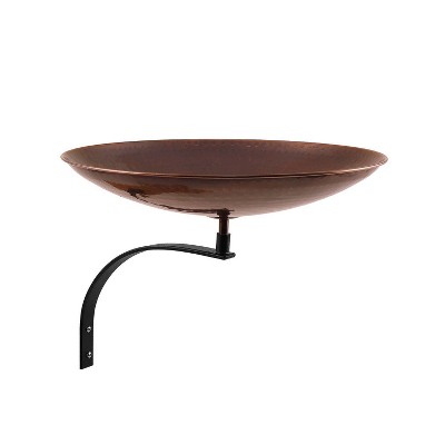 12" Burnt Copper Birdbath with Wall Mount Bracket Antique Finish - Achla Designs