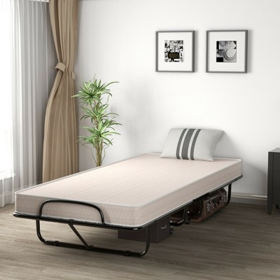 Costway Folding Bed With Mattress Portable Rollaway Guest Cot Memory