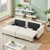 SKRAN Corduroy Fabric Convertible Sofa - Multifunctional Furniture with Two Throw Pillows for Living Rooms & Versatile Spaces - 2 of 4