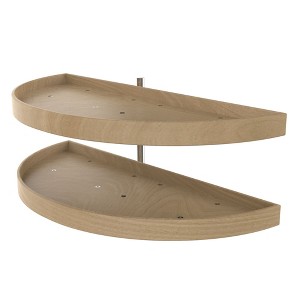 Rev-A-Shelf 4WLS882-32-570 32 Inch Wooden 2 Shelf Half Moon Lazy Susan Turntable Storage Kitchen Organizer for Blind Corner Cabinets - 1 of 4
