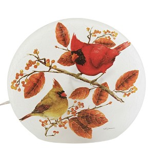 Stony Creek 7.0 Inch Cardinal With Aspen Small Glass Lit Light Fall Birds Novelty Sculpture Lights - 1 of 3