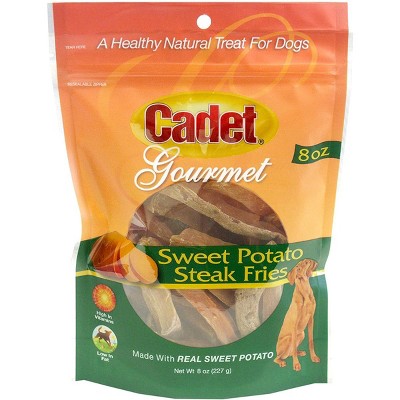 Cadet Sweet Potato Steak Fries Dog Treats, 8 Ounce Pouch