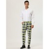 Lars Amadeus Men's Color Block Slim Fit Flat Front Plaid Dress Pants - 3 of 4