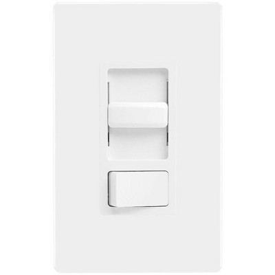 Tesler On-Off Wall Switch with Built-In Dimmer Single Pole in White