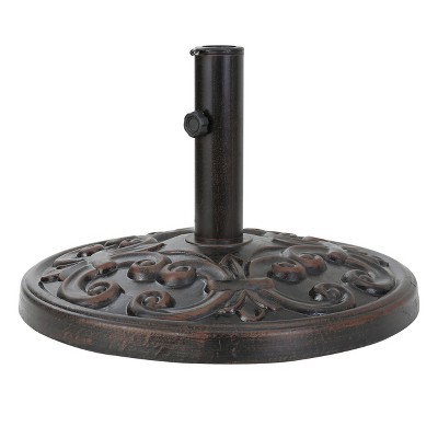 Gobi Round Resin & Steel Umbrella Base - Bronze/Black - Christopher Knight Home