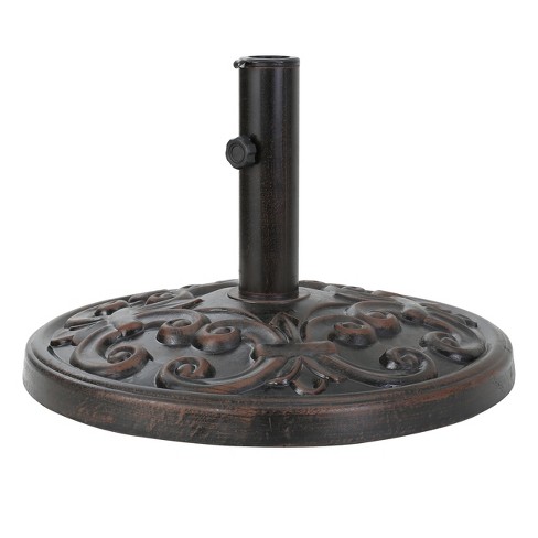 Gobi Round Resin Steel Umbrella Base Bronze Black Christopher Knight Home Target