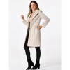 INSPIRE CHIC Women's Notched Lapel Single Breasted Outwear Work Long Winter Coat - 2 of 4