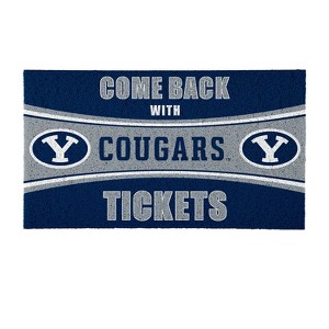 Evergreen Come Back with Tickets Brigham Young University 28" x 16" Woven PVC Indoor Outdoor Doormat - 1 of 4