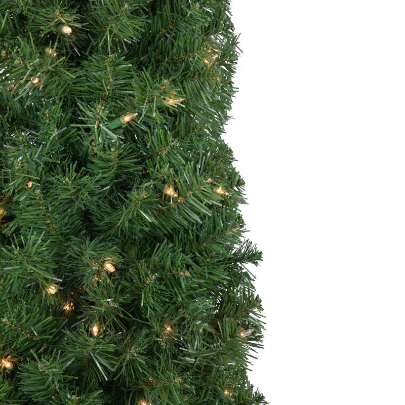 Northlight 6' x 20" Pre-Lit Traditional Green Pine Pencil Artificial Christmas Tree - Clear Lights, 5 of 7