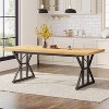 Okak Rustic Wood Large Rectangular Dining Table with X-Trestle Metal Legs,Long Modern Kitchen Dinner Table for Dining Room,Family Meals - 3 of 4