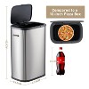 GustoWave Stainless Steel  Kitchen Trash Can, 55L/14.5 Gallon Rectangular Trash Can with Pop-up Lid - 2 of 4