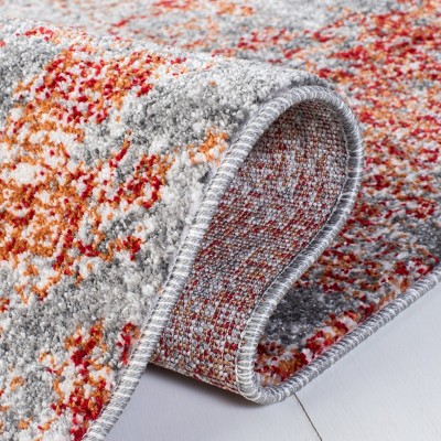 Abstract Elegance 8' x 10' Gray Synthetic Area Rug