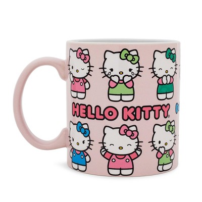 Silver Buffalo Sanrio Hello Kitty Pink Expressions Ceramic Mug | Holds ...