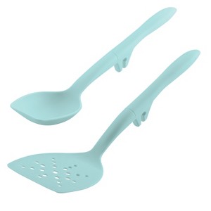 Rachael Ray Tools and Gadgets Lazy Flexi Turner and Scraping Spoon Set, 2-Piece, Light Blue - 1 of 4