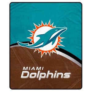 NFL Miami Dolphins Gameball Ultra Soft Tailgate Throw Blanket - 1 of 2