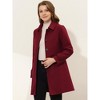 Allegra K Women's Winter Outerwear Peter Pan Collar Mid-thigh A-line Single Breasted Coat - 3 of 4