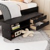 Full Platform Frame With Nightstand, 2 Built-in Drawers, Trundle, Shelves, Storage Box Full Size Bed Frame For Bedroom, Guest Room - 3 of 4