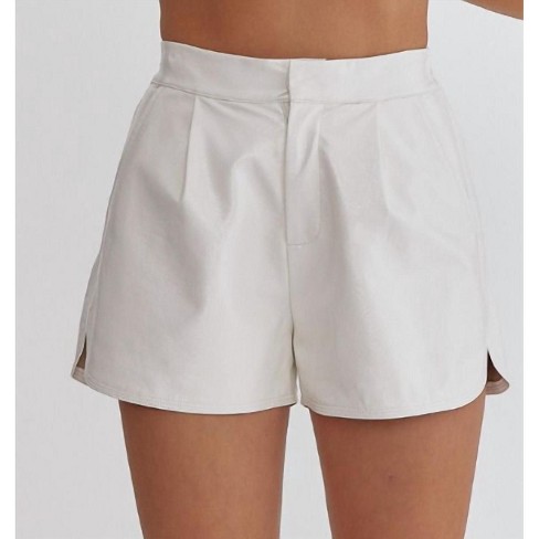 Women's High Waisted Leather Shorts - entro - image 1 of 2