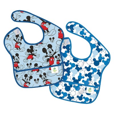 Bumkins Disney Baby Mickey Mouse 2pk Waterproof SuperBib Baby Bib Set - Blue