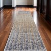 HomeRoots 10' Tan And Blue Abstract Distressed Runner Rug - 2 of 3