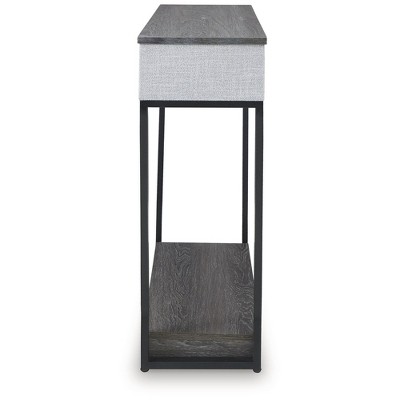 Gray and Black Rectangular Console Sofa Table with Storage