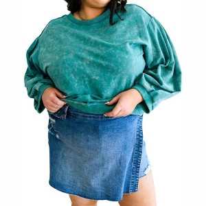Women's Tied Up In Cuteness Mineral Wash Sweater - Sew In Love - 1 of 4